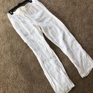 Ellen Tracy White Linen Pants